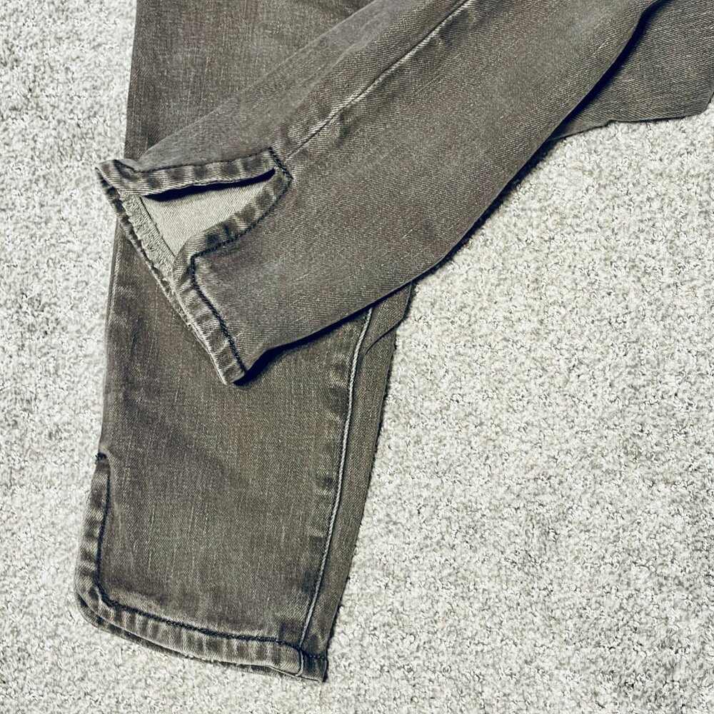 Chor Vintage Grey Skinny Capri Sailor Jeans with Curved Hem, Size 3